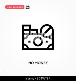Symbol für „kein Geld“. . Moderne, einfache flache Vektor-Illustration für Website oder mobile App Stock Vektor