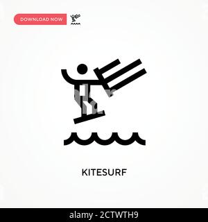 Vektorsymbol Kitesurf. . Moderne, einfache flache Vektor-Illustration für Website oder mobile App Stock Vektor