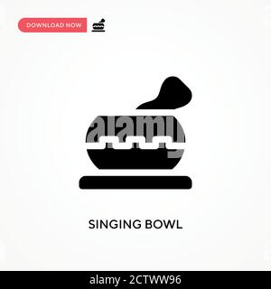 Vektorsymbol für singende Schüssel. . Moderne, einfache flache Vektor-Illustration für Website oder mobile App Stock Vektor