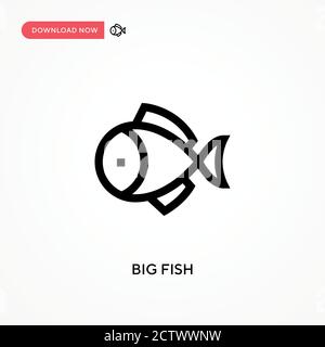 Großes Fisch-Vektor-Symbol. . Moderne, einfache flache Vektor-Illustration für Website oder mobile App Stock Vektor