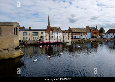 10/09/2020 The Quay Area of St Ives town Centre in Cambridgeshire, England, UK. BILD: MARK BULLIMORE PHOTOGRAPHY Stockfoto