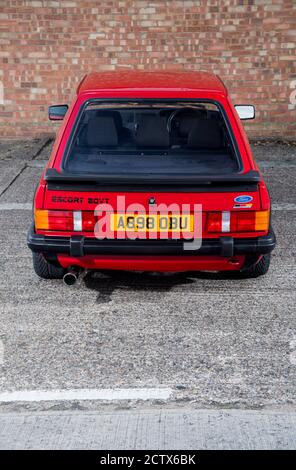 Modifiziertes Mk3 Ford Escort retro hatchback Auto Stockfoto