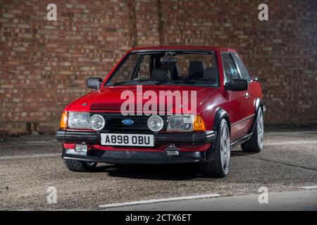 Modifiziertes Mk3 Ford Escort retro hatchback Auto Stockfoto