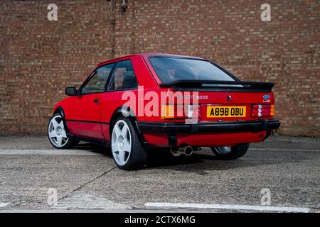 Modifiziertes Mk3 Ford Escort retro hatchback Auto Stockfoto