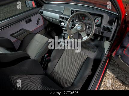 Modifiziertes Mk3 Ford Escort retro hatchback Auto Stockfoto