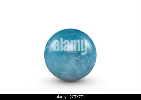 Stilisierte 3D Bowling Ball in blau auf weißem Hintergrund Stockfoto