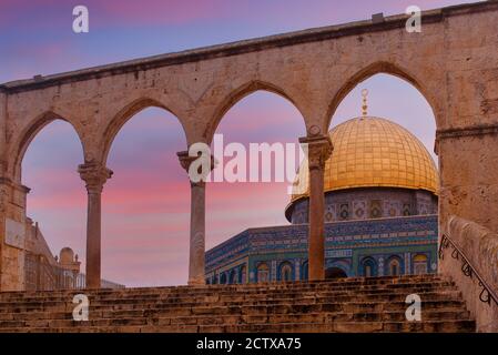 Jerusalem, Israel - Al-Aqsa Moschee, Tempelberg, Jerusalem, Israel. Es ist ein islamischer Schrein, der sich auf dem Tempelberg in der Altstadt befindet Stockfoto