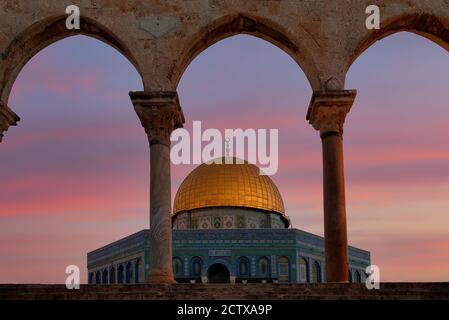 Jerusalem, Israel - Al-Aqsa Moschee, Tempelberg, Jerusalem, Israel. Es ist ein islamischer Schrein, der sich auf dem Tempelberg in der Altstadt befindet Stockfoto