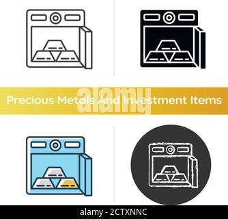 Goldene Balken im Safe-Symbol Stock Vektor