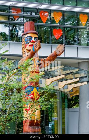 Coast Salish einladende Abbildung, Gordon Smith Gallery der kanadischen Kunst, North Vancouver, British Columbia, Kanada Stockfoto