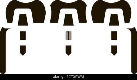 Zahnzähne Implantate Biomaterial Glyphe Symbol Stock Vektor
