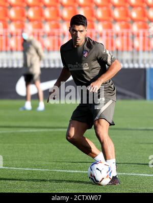 Madrid, Spanien. September 2020. Atlético de Madrid Training im Wanda Metropolitano Stadion, in Madrid am 25. September 2020 Entrenamiento del Atlético de Madrid en el estadio Wanda Metropolitano, en Madrid a 25 de Septiembre de 2020 Luis Suarez POOL/Atletico Madrid/Cordon Quelle: CORDON PRESS/Alamy Live News Stockfoto