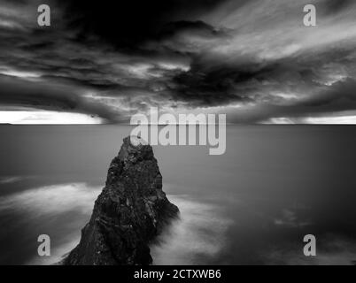 Gewitter auf See, Cardigan Bay, Wales Stockfoto