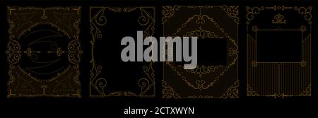 Set von Art-Deco-Rahmen und Rahmen. Vektorgrafik. Stock Vektor
