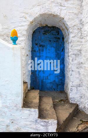 Ein Detail der Quayside Loggia im schönen Dorf Portmeirion in Nord-Wales, Großbritannien. Stockfoto