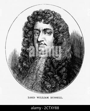 Lord William Russell of Woburn, England Victorian Engraving, um 1840 Stockfoto