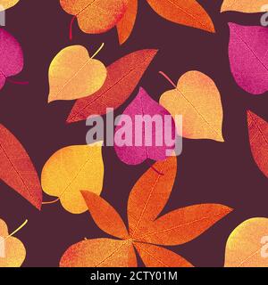 Vektor nahtlose Muster aus Herbstblättern. Hintergrund für Design, Grafik, Druck. Stock Vektor