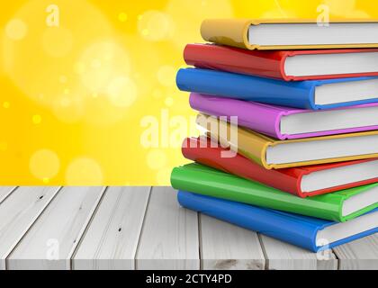 Bunte Bücher - 3D Stockfoto
