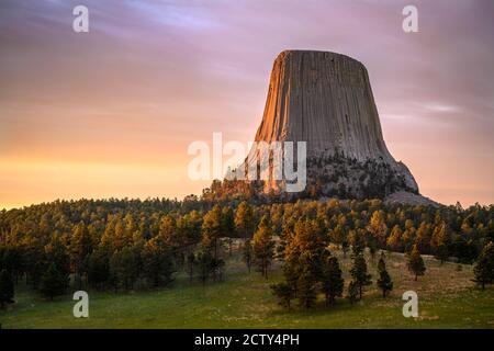 Devils Tower National Monument, Wyoming. Stockfoto