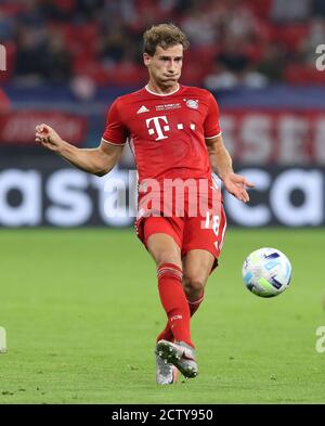 Budapest, Ungarn. 24. Sep, 2020. firo: 24.09.2020 Fuvuball, Fußball UEFA Super Cup 2020 FC Bayern Mvºnchen München - Sevilla FC 2: 1 NV FCB Leon Goretzka, Einzelaktion, zur Nutzung weltweit Credit: dpa/Alamy Live News Stockfoto