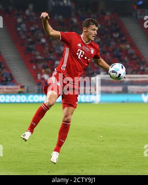 Budapest, Ungarn. 21. Sep, 2020. firo: 24.09.2020 Fuvuball, Fußball UEFA Super Cup 2020 FC Bayern Mvºnchen München - Sevilla FC 2: 1 NV FCB Benjamin Pavard, Einzelaktion, weltweit Credit: dpa/Alamy Live News Stockfoto