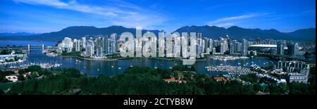 Luftaufnahme eines Stadtbildes, Vancouver, British Columbia, Kanada Stockfoto
