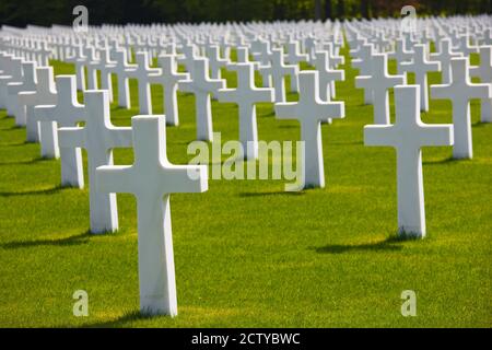 US-Militärfriedhof mit den Gräbern von mehr als 5000 US-Kriegstoten aus dem 2. Weltkrieg, Hamm, Luxemburg-Stadt, Luxemburg Stockfoto