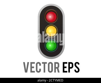 Der isolierte Vektor vertikal auf und ab Straßenverkehr Vorsicht Lichtsignal-Symbol Stock Vektor