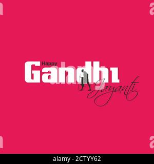 Happy Gandhi Jayanti Banner - Illustration Stockfoto