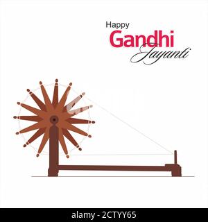 Happy Gandhi Jayanti Banner - Illustration Stockfoto