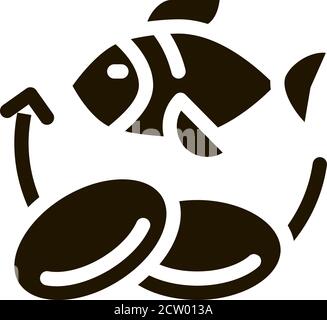 Fisch Nährstoffe ergänzt Symbol Vektor Illustration Stock Vektor