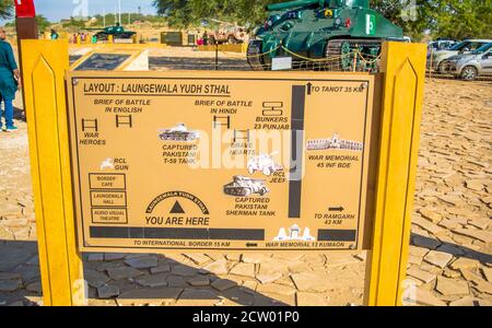 Die Longewala Schlachtfeld, berühmt für Indo-Pak Krieg von 1971, Longewala war Memorial, Jaisalmer, rajasthan Stockfoto