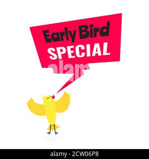 Early Bird Sonderangebot Rabatt Verkauf Event Banner flachen Stil Design Vektor Illustration. Stock Vektor