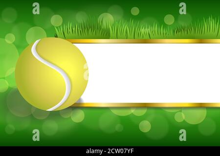 Hintergrund abstrakt grün Sport weiß Tennis gelb Ball Gold Streifen Vektor für die Rahmendarstellung Stock Vektor
