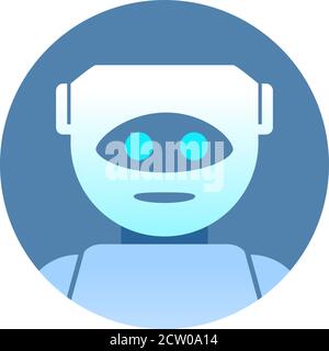 Irtificial Intelligence. Roboterassistent. Chatbot-Symbol. Flachvektor. Stock Vektor