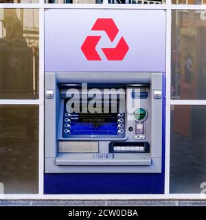 NAT West Bank Automated Cash Point Machine, Nahaufnahme ohne Menschen Stockfoto