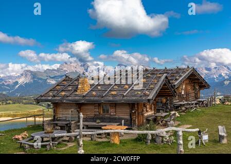 Blick über die Seiser Alm, Seiser Alm, Südtirol Stockfoto