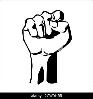 Hand Mann Faust Vektor Illustration. Protest Freiheit Symbol. Stock Vektor