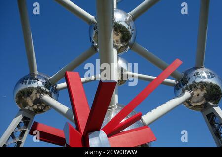 Brüssel, abstrakte Atomium-Statue Stockfoto