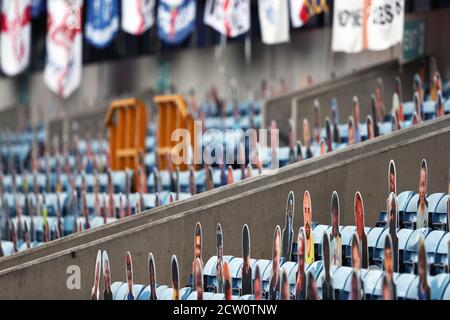 Ein allgemeiner Blick auf Karton Ausschnitt Fans in den Sitzen vor dem Sky Bet Championship Spiel im Den, Derby. Stockfoto