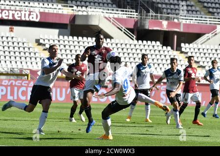 Turin. Serie A Tim 2020/2021 Liga Spiel. Turin gegen Atalanta. Olympisches Stadion Im Bild: Duvan Zapata Stockfoto
