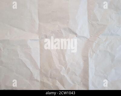 Alte zerknittert Papier Leinwand Textur Nahaufnahme isoliert auf weißem Hintergrund Stockfoto