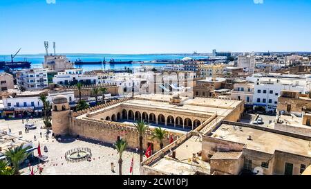 Die große Moschee von Sousse. UNESCO-Weltkulturerbe. Sousse, Tunesien Stockfoto