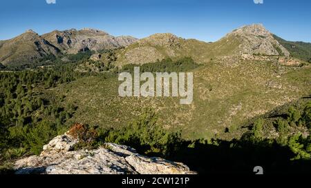 Puig de Galatzó, 1027 Metros de altura y Mola de s'Esclop, 926 Metros , Sierra de Tramuntana, Mallorca, Balearen, Spanien Stockfoto