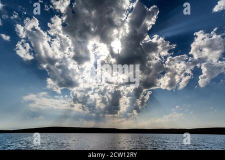 Lake of Monks (lac des moines) in Aubrac Region, Aveyron Department, Occitanie, Frankreich Stockfoto