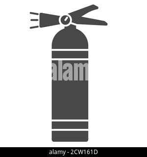 Symbol Feuerlöscher flache Linie Art Umriss Vektor. Stock Vektor