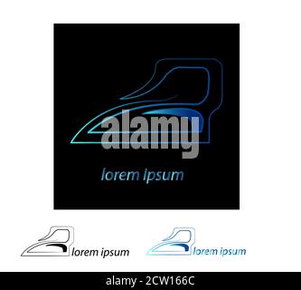 Vector Tuch Bügelpresse Logo. Die Abbildung enthält verschiedene Farbkombinationen des Logos. Stock Vektor