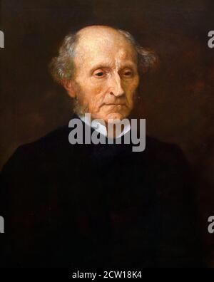 John Stuart Mill (1806-1873), der englische Philosoph, Politikökonom und Beamter Portrait von George Frederic Watts, Replik Öl auf Leinwand, 1873 Stockfoto