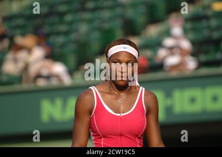 2005 - Serena Williams schlug Shahar Peer 6-3 6-3 in der Meerenge setzt an der Nasdaq-100 in Miami. Personen: Serena Williams Stockfoto