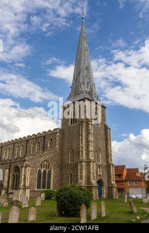 St. Mary's Church Hadleigh in Hadleigh, einer alten Marktstadt in Süd-Suffolk, East Anglia, Großbritannien. Stockfoto